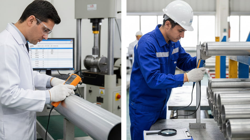 کنترل کیفیت لوله آلومینیومی 6061 و 6082